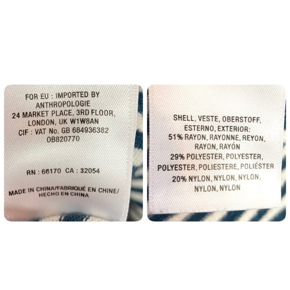 Akemi Kin Anthropologie Sylvie Pointelle Tunic Blue Striped Top Scoop Ne… - Picture 4 of 8